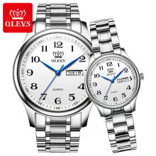 Watches Couple  From China Alloy Material Water Resistant Luxury Brand OLEVS Quartz Pair Watch Simple Timepieces Pair Clock